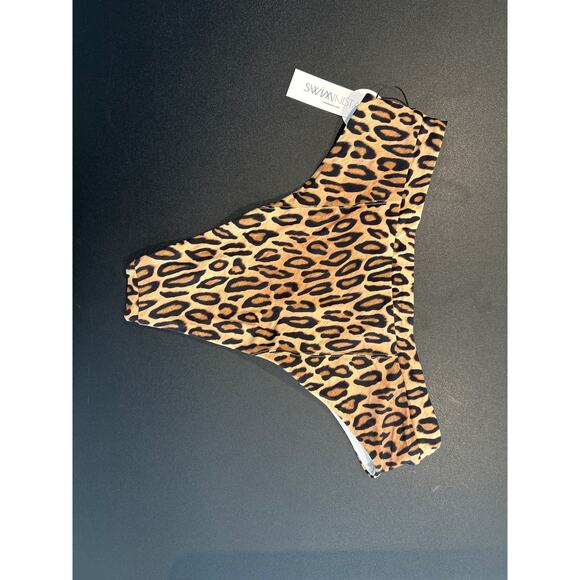 NWT Swiminista Leopard Print Bikini Bottoms – Size Medium, High Waist - Picture 4 of 4